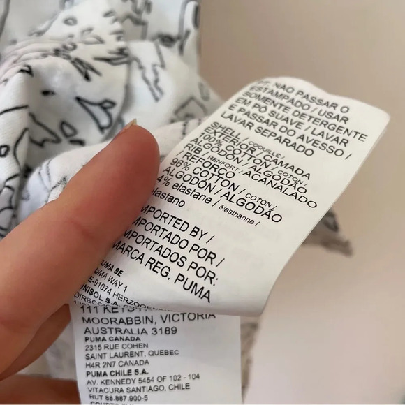 NWOT Puma t-shirt  with neon cheetah on black and white graphic pattern‎ - Picture 6 of 6